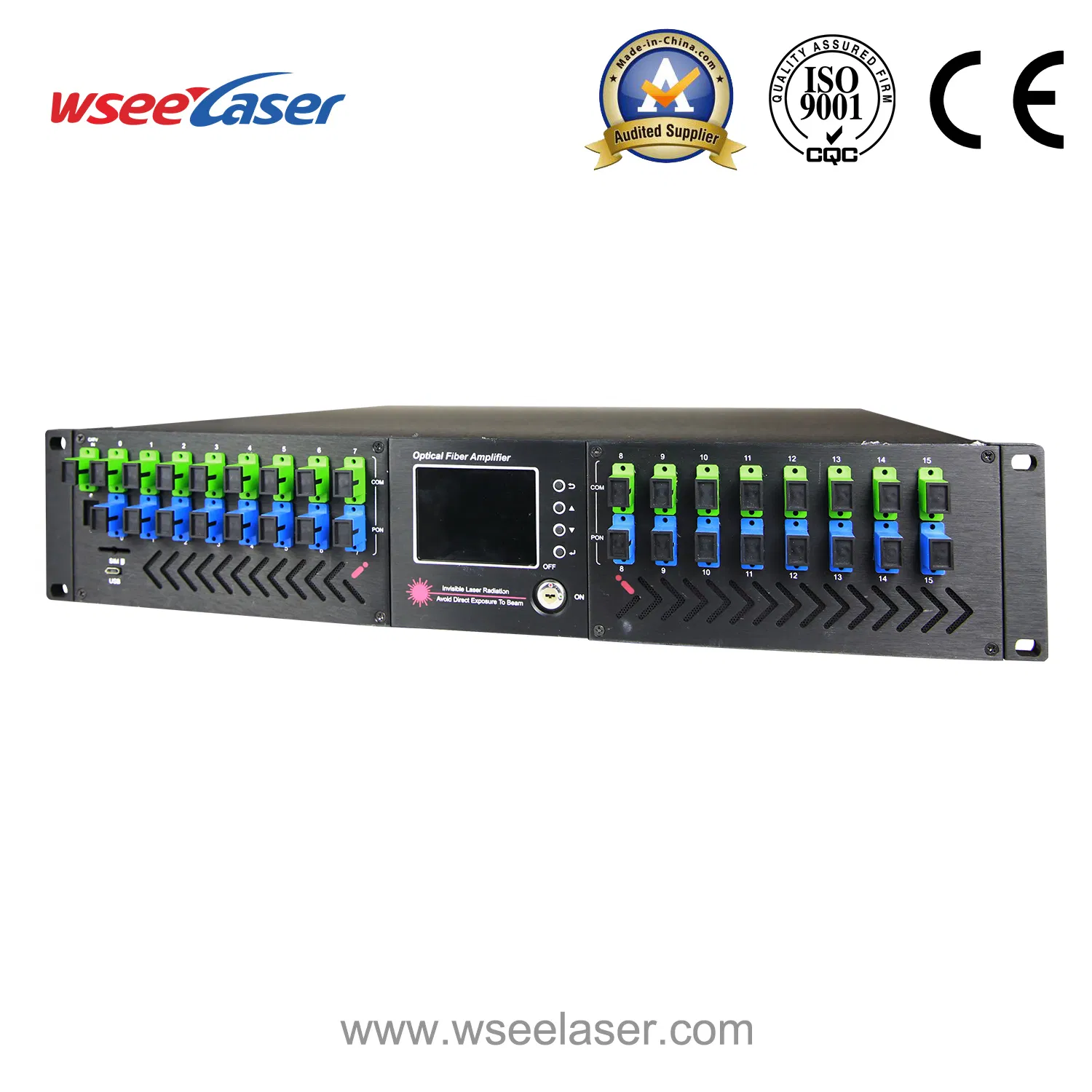 19dBm High Power EDFA 16 Ports Wdm Optical Amplifier