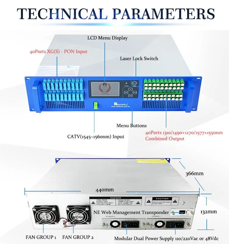 FTTH 10g Downstream and Upstream Xgs-Pon 1270/1577&1310/1490&1550nm EDFA Combiner